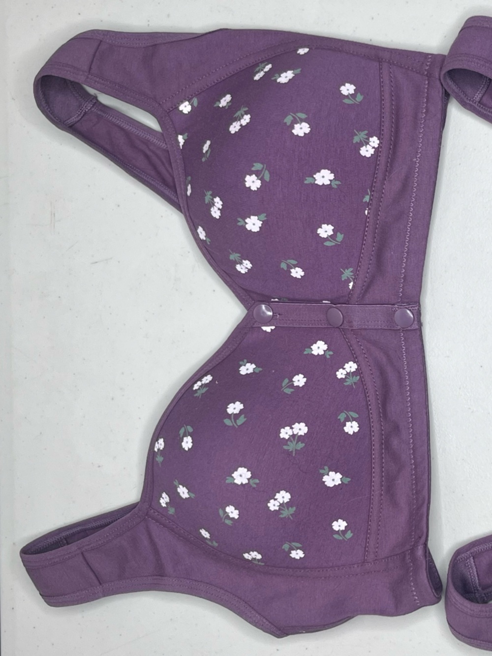 Women's Wireless Sz L Cotton Dainty Floral Front Closure Set of Two Bralettes - Picture 3 of 7